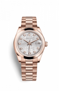 Rolex Datejust 31 Everose Domed / President / Silver Computer 178245f-0006