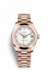 Rolex Datejust 31 Everose Domed / President / White Roman 178245f-0028