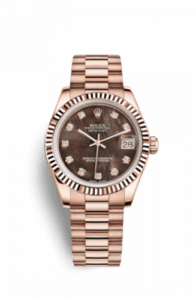Rolex Datejust 31 Everose Fluted / President / Black MOP 178275f-0003