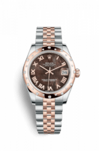 Rolex Datejust 31 Rolesor Everose Domed Diamond / Jubilee / Black MOP Roman 178341-0027