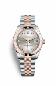Rolex Datejust 31 Rolesor Everose Domed Diamond / Jubilee / Silver Diamond 178341-0046