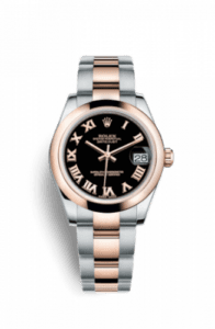 Rolex Datejust 31 Rolesor Everose Domed / Oyster / Black Roman 178241-0061