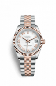 Rolex Datejust 31 Rolesor Everose Fluted / Jubilee / White Roman 178271-0067