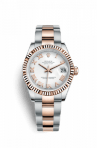 Rolex Datejust 31 Rolesor Everose Fluted / Oyster / White Roman 178271-0066