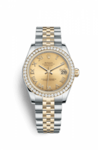 Rolex Datejust 31 Rolesor Yellow Diamond / Jubilee / Champagne Roman 178383-0011