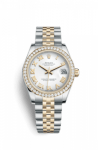 Rolex Datejust 31 Rolesor Yellow Diamond / Jubilee / White Roman 178383-0012