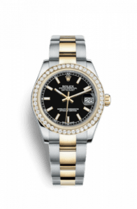 Rolex Datejust 31 Rolesor Yellow Diamond / Oyster / Black 178383-0051