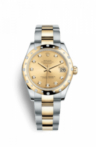 Rolex Datejust 31 Rolesor Yellow Domed Diamond / Oyster / Champagne Diamond 178343-0020