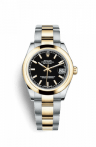 Rolex Datejust 31 Rolesor Yellow Domed / Oyster / Black 178243-0025