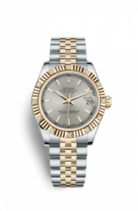 Rolex Datejust 31 Rolesor Yellow Fluted Diamond / Jubilee / Silver 178313-0013