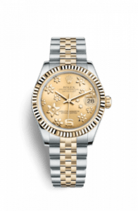 Rolex Datejust 31 Rolesor Yellow Fluted / Jubilee / Champagne Floral 178273-0092