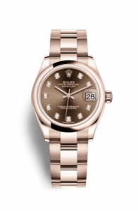 Rolex Datejust 31 Rose Gold / Domed / Chocolate - Diamond / Oyster 278245-0015