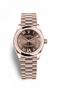 Rolex Datejust 31 Rose Gold / Domed / Chocolate - Roman / President 278245-0024