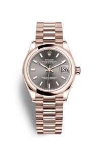 Rolex Datejust 31 Rose Gold / Domed / Grey / President 278245-0026