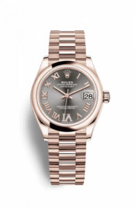 Rolex Datejust 31 Rose Gold / Domed / Grey - Roman / President 278245-0032