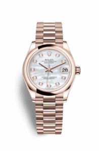 Rolex Datejust 31 Rose Gold / Domed / MOP / President 278245-0014