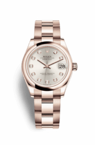 Rolex Datejust 31 Rose Gold / Domed / Silver - Diamond / Oyster 278245-0037