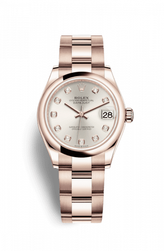 Rolex Datejust 31 Rose Gold / Domed / Silver - Diamond / Oyster 278245-0037