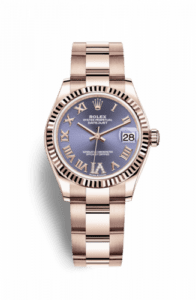 Rolex Datejust 31 Rose Gold / Fluted / Aubergine - Roman / Oyster 278275-0028