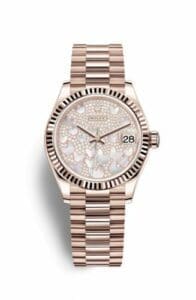 Rolex Datejust 31 Rose Gold / Fluted / Butterfly / President 278275-0021