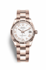 Rolex Datejust 31 Rose Gold / Fluted / White - Roman / Oyster 278275-0018