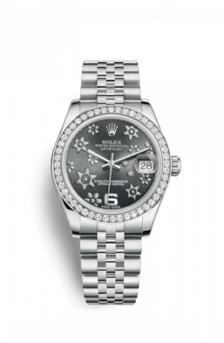 Rolex Datejust 31 Stainless Steel Diamond / Jubilee / Dark Rhodium Floral 178384-0010