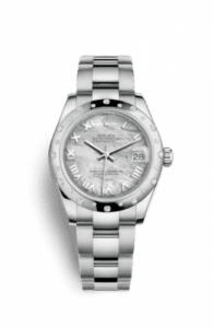 Rolex Datejust 31 Stainless Steel Domed Diamond / Oyster / MOP - Roman 178344-0027