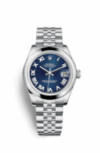 Rolex Datejust 31 Stainless Steel Domed / Jubilee / Blue Roman 178240-0037
