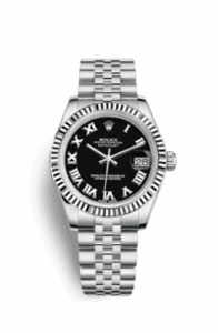 Rolex Datejust 31 Stainless Steel Fluted / Jubilee / Black - Roman 178274-0079