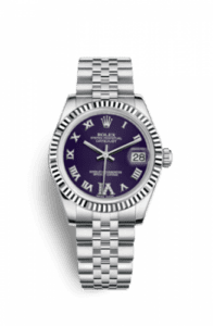 Rolex Datejust 31 Stainless Steel Fluted / Jubilee / Purple Roman 178274-0088