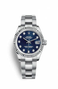 Rolex Datejust 31 Stainless Steel Fluted / Oyster / Blue - Diamond 178274-0061