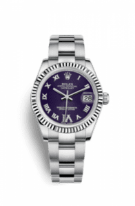 Rolex Datejust 31 Stainless Steel Fluted / Oyster / Purple - Roman 178274-0087