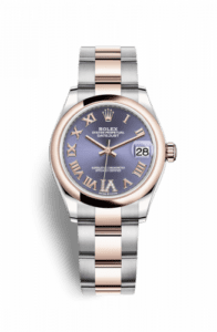 Rolex Datejust 31 Stainless Steel/ Rose Gold / Domed / Aubergine - Roman / Oyster 278241-0019
