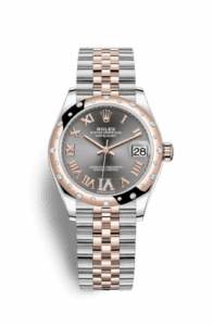 Rolex Datejust 31 Stainless Steel/ Rose Gold / Domed - Diamond / Grey - Roman / Jubilee 278341rbr-0030