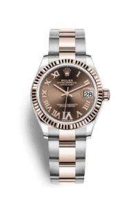 Rolex Datejust 31 Stainless Steel/ Rose Gold / Fluted / Chocolate - Roman / Oyster 278271-0003