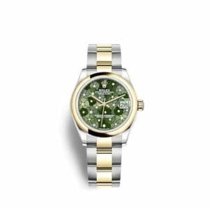 Rolex Datejust 31 Stainless Steel / Yellow Gold / Domed / Olive - Floral / Oyster 278243-0031