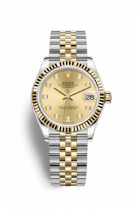 Rolex Datejust 31 Stainless Steel / Yellow Gold / Fluted / Champagne - Diamond / Jubilee 278273-0026