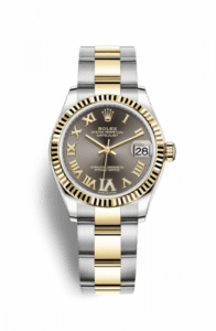 Rolex Datejust 31 Stainless Steel / Yellow Gold / Fluted / Grey - Roman / Oyster 278273-0017