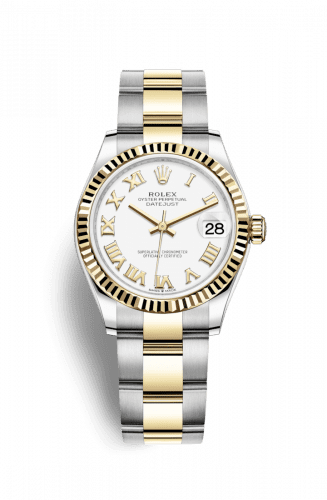 Rolex Datejust 31 Stainless Steel / Yellow Gold / Fluted / White - Roman / Oyster 278273-0001