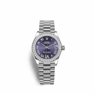 Rolex Datejust 31 White Gold Diamond / Aubergine - Roman 278289rbr-0019