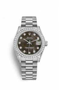 Rolex Datejust 31 White Gold Diamond / President / Black MOP 178159-0015