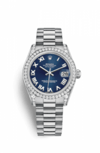 Rolex Datejust 31 White Gold Diamond / President / Blue Roman 178159-0070