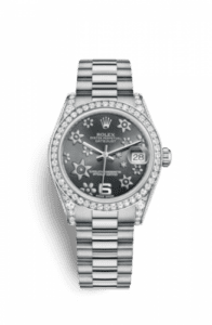 Rolex Datejust 31 White Gold Diamond / President / Dark Rhodium Floral 178159-0053