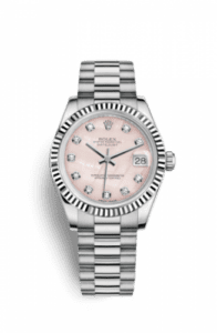 Rolex Datejust 31 White Gold Fluted / President / Pink MOP 178279-0043