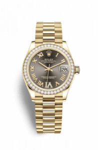 Rolex Datejust 31 Yellow Gold / Diamond / Grey - Roman / President 278288rbr-0026