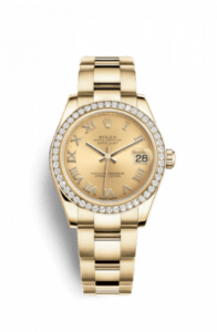 Rolex Datejust 31 Yellow Gold Diamond / Oyster / Champagne Roman 178288-0077