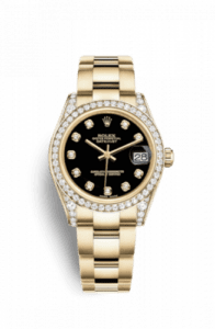 Rolex Datejust 31 Yellow Gold Diamond / President / Black Diamond 178158-0082