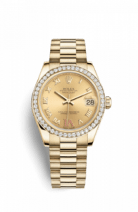 Rolex Datejust 31 Yellow Gold Diamond / President / Champagne Roman 178288-0064