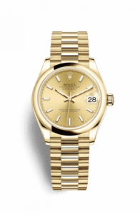 Rolex Datejust 31 Yellow Gold / Domed / Champagne / President 278248-0040