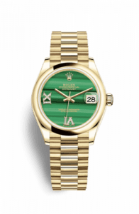 Rolex Datejust 31 Yellow Gold / Domed / Malachite / President 278248-0004
